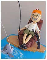 Old fisherman 70th birthday cake
